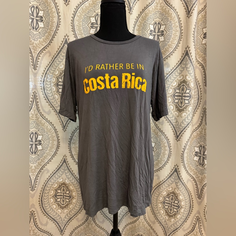 Blue Zones Gray Costa Rica Graphic T-Shirt - Size Large
